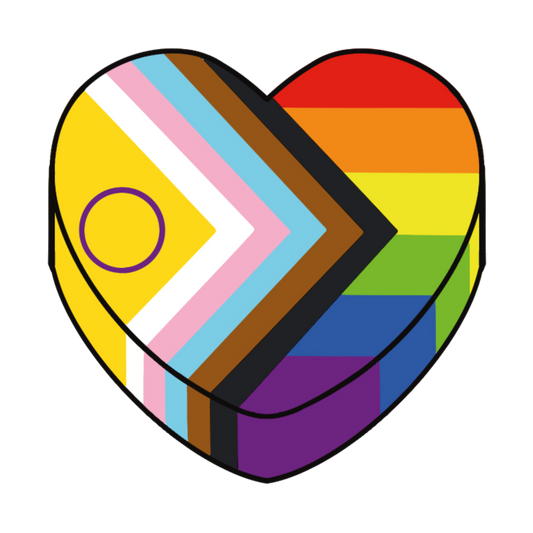 All Inclusive Pride Candy Heart 3" Sticker (Clear Vinyl)