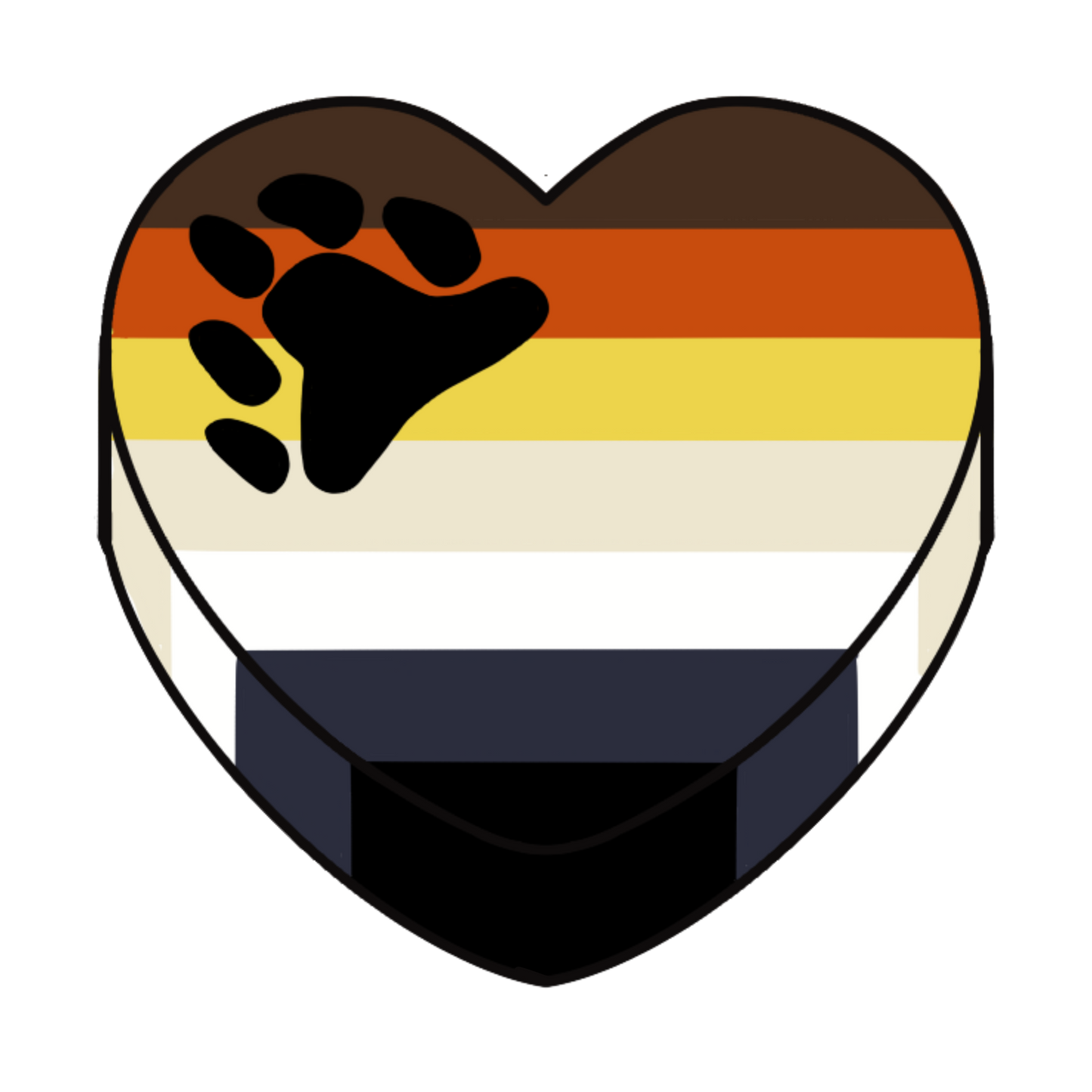 Bear Pride Candy Heart 3" Sticker (Clear Vinyl)