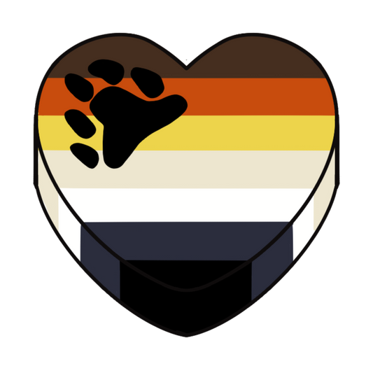 Bear Pride Candy Heart 3" Sticker (Clear Vinyl)