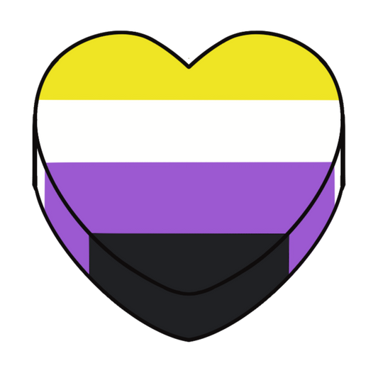 Nonbinary Pride Candy Heart 3" Sticker (Clear Vinyl)