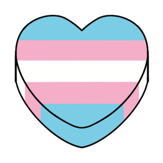 Trans Pride Candy Heart 3" Sticker (Clear Vinyl)