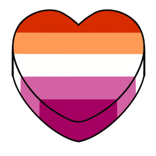 Lesbian Pride Candy Heart 3" Sticker (Clear Vinyl)