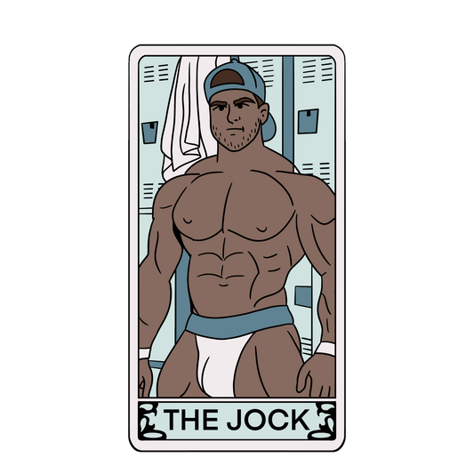 "The Jock" Tarot Card Sticker (Holographic) (Night Tone)