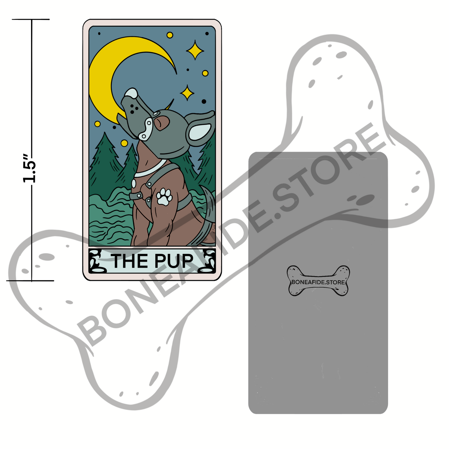 *PRE-ORDER* Tarot The Pup Hard Enamel Pin (Night Tone)