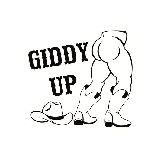 Giddy Up Sticker (Clear Vinyl)