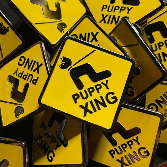 Puppy Xing Hard Enamel Pin