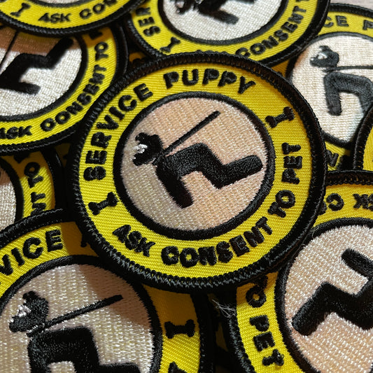 Service Puppy Iron-On Patch: Yellow