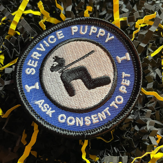 Service Puppy Iron-On Patch: Blue