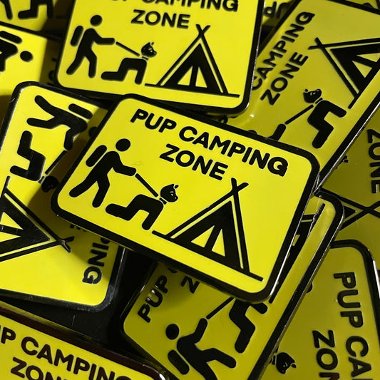 Pup Camping Zone Hard Enamel Pin