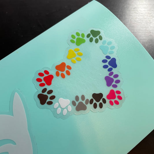 Paw Heart Clear Sticker