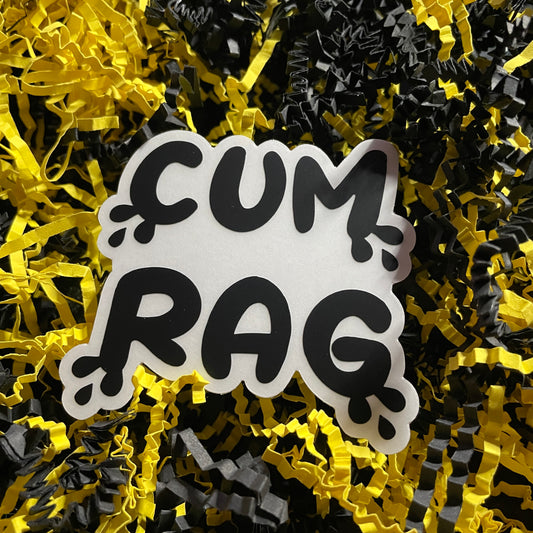 CUM RAG (Black) Clear Sticker